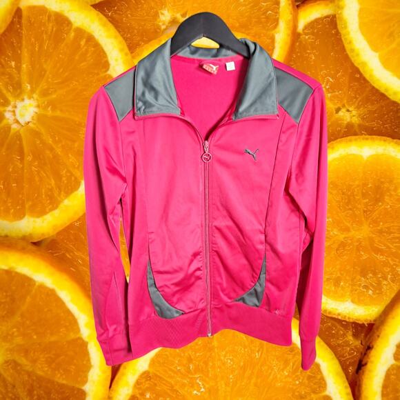 Puma Women's Red Full‎ Zip Activewear Sports Track Jacket Size M - Picture 2 of 10